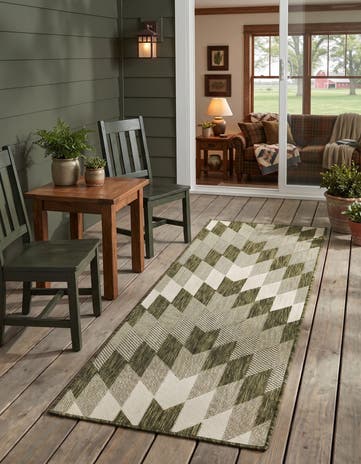 2' x 6' Easy-Clean Modern Indoor / Outdoor Runner Rug