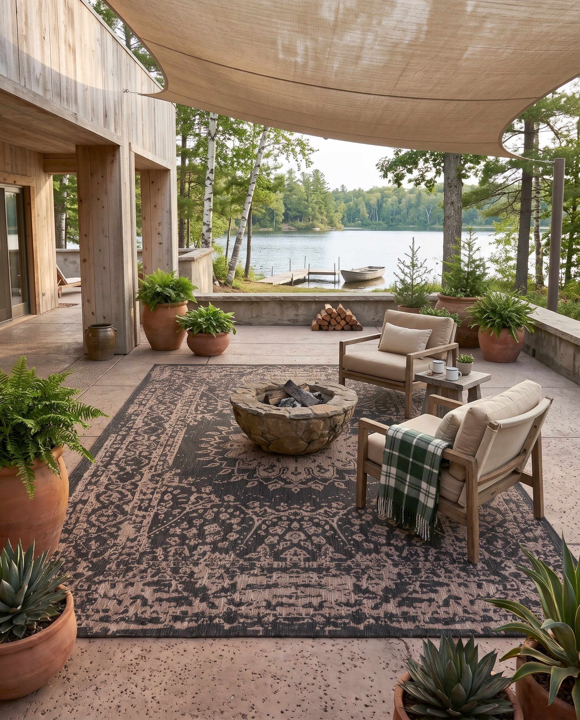 10' x 14' Easy-Clean Norwood Traditional Indoor / Outdoor Rug