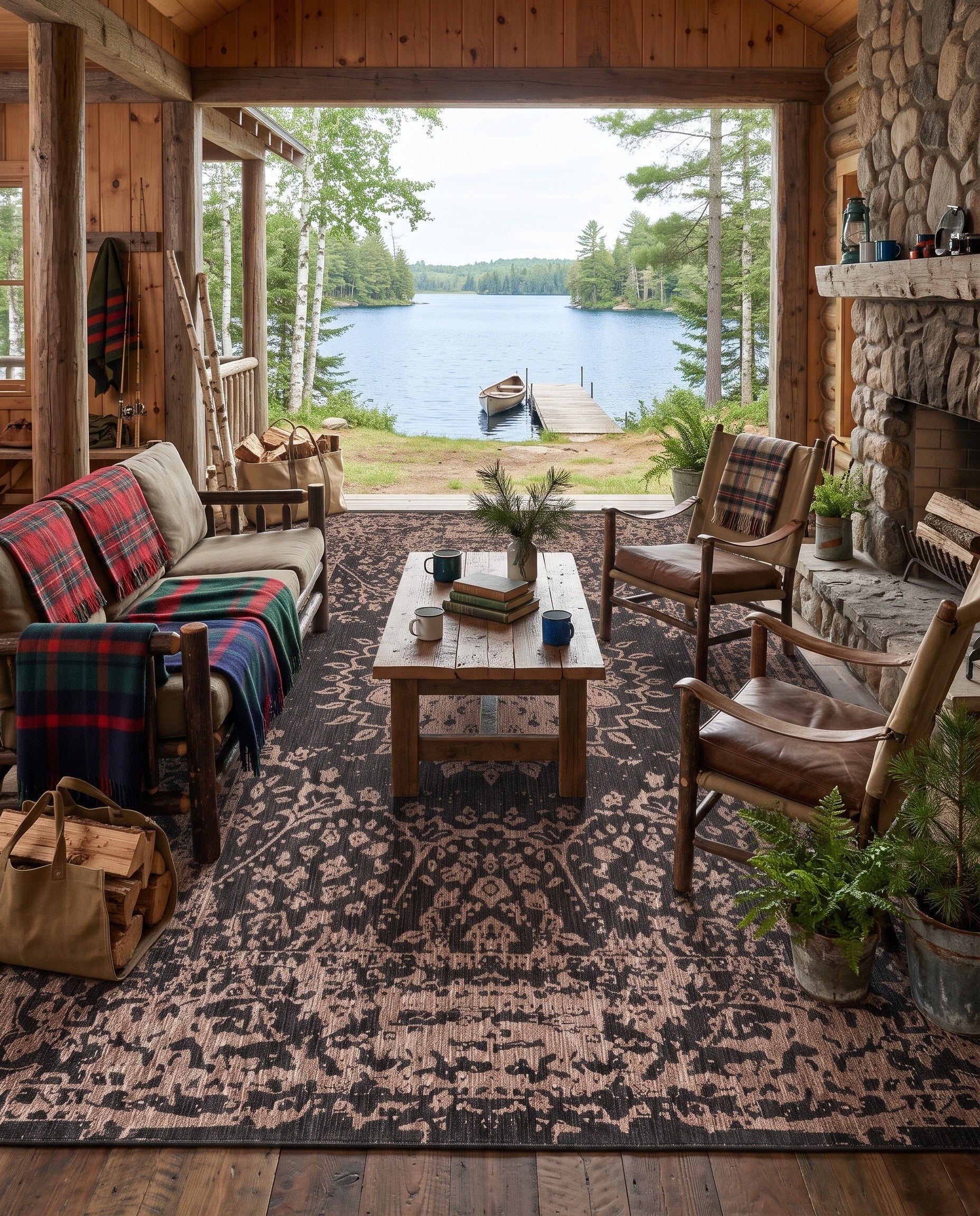 10' x 14' Easy-Clean Norwood Traditional Indoor / Outdoor Rug