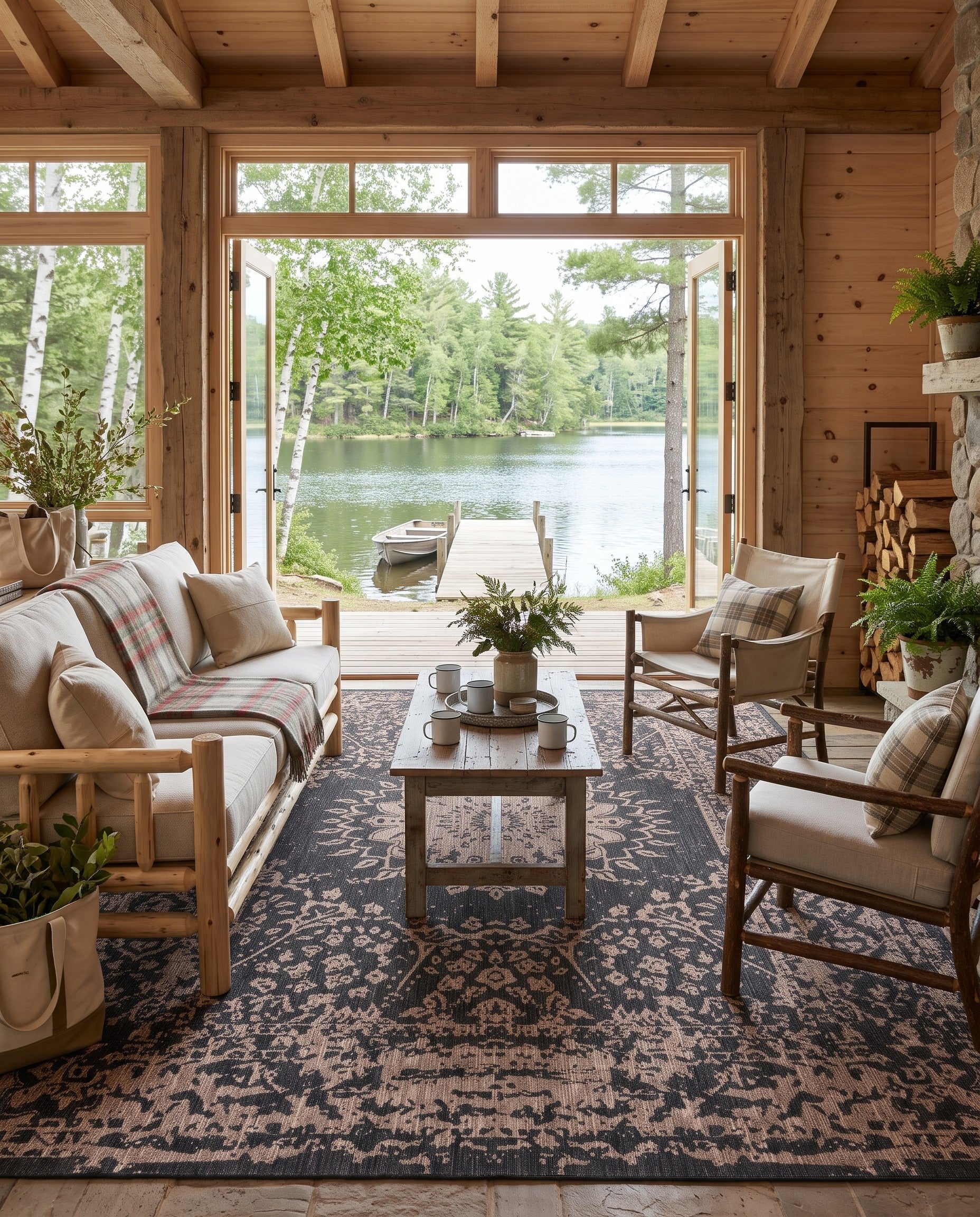 10' x 14' Easy-Clean Norwood Traditional Indoor / Outdoor Rug