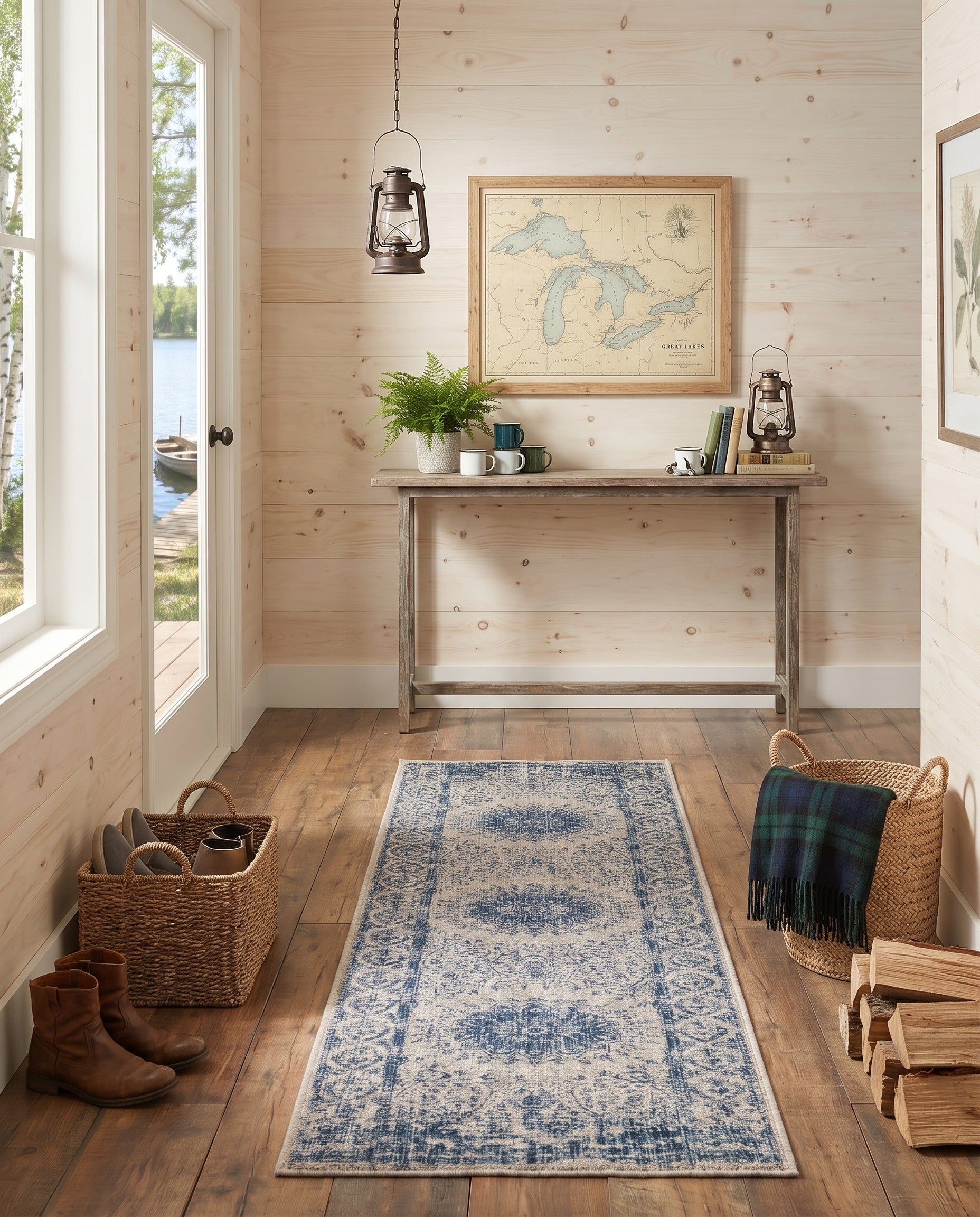 2' x 8' Easy-Clean Norwood Traditional Indoor / Outdoor Runner Rug