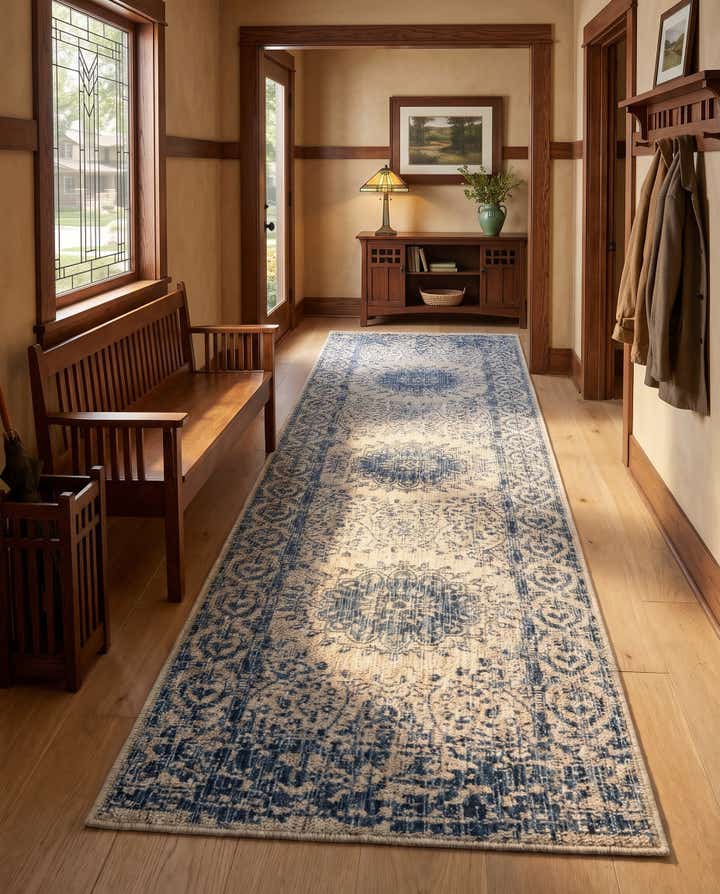 2' x 8' Easy-Clean Norwood Traditional Indoor / Outdoor Runner Rug