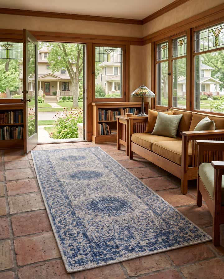 2' x 8' Easy-Clean Norwood Traditional Indoor / Outdoor Runner Rug