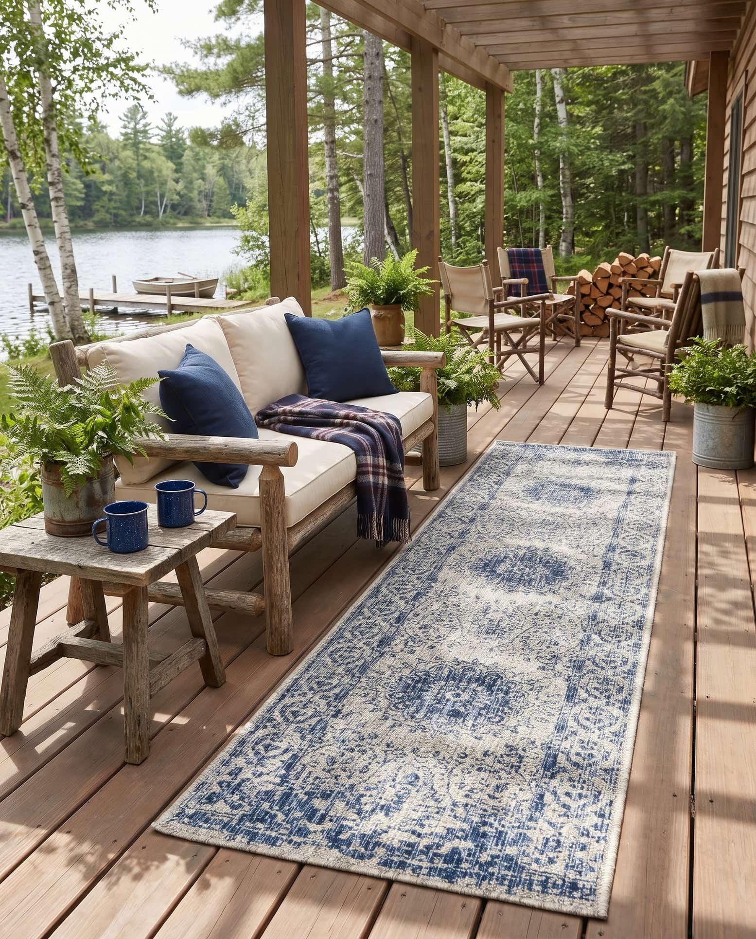 2' x 8' Easy-Clean Norwood Traditional Indoor / Outdoor Runner Rug