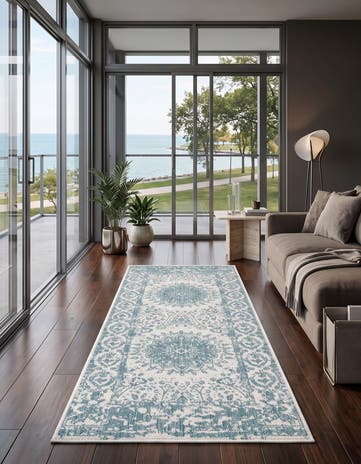 2' x 5' 3 Easy-Clean Norwood Traditional Indoor / Outdoor Runner Rug