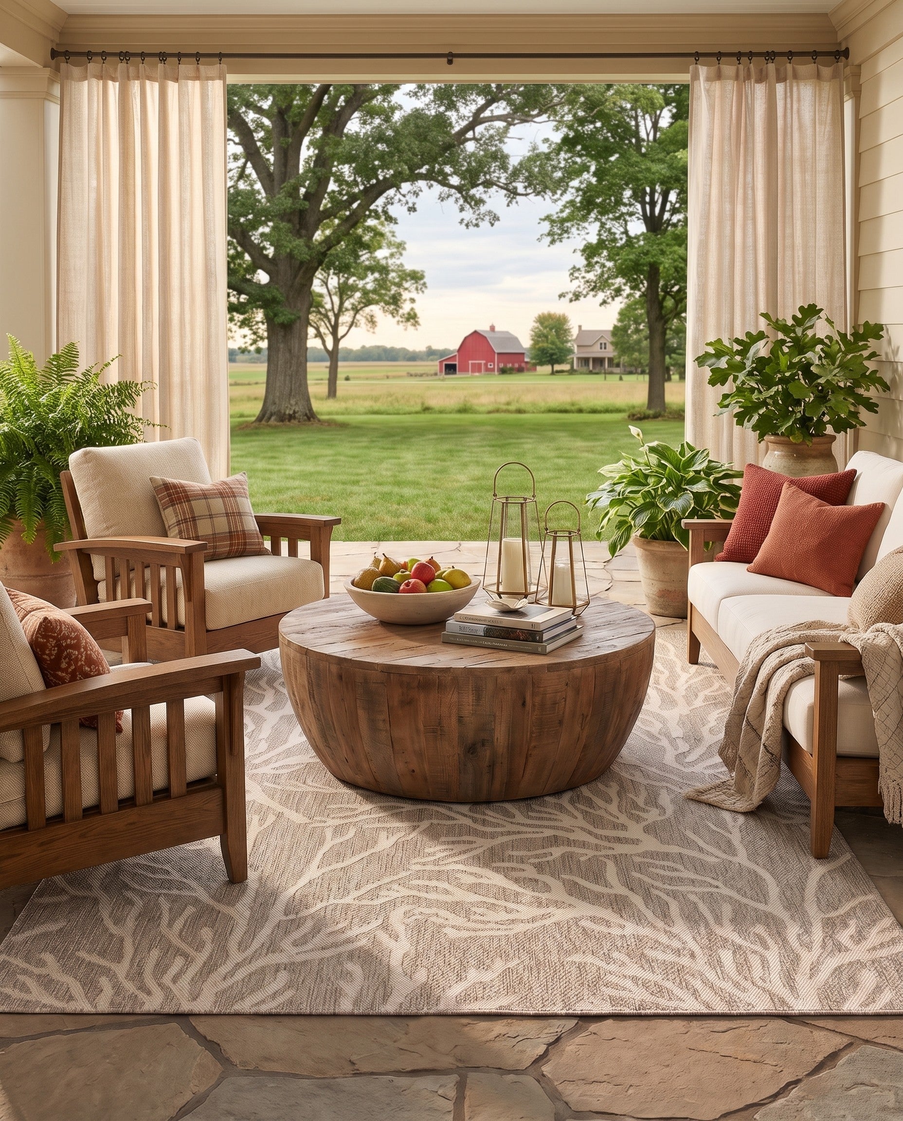 6' x 9' Easy-Clean Coastal Indoor / Outdoor Rug