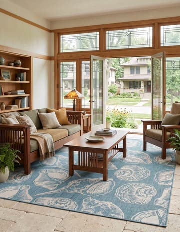 9' x 12' Easy-Clean Morrow Coastal Indoor / Outdoor Rug