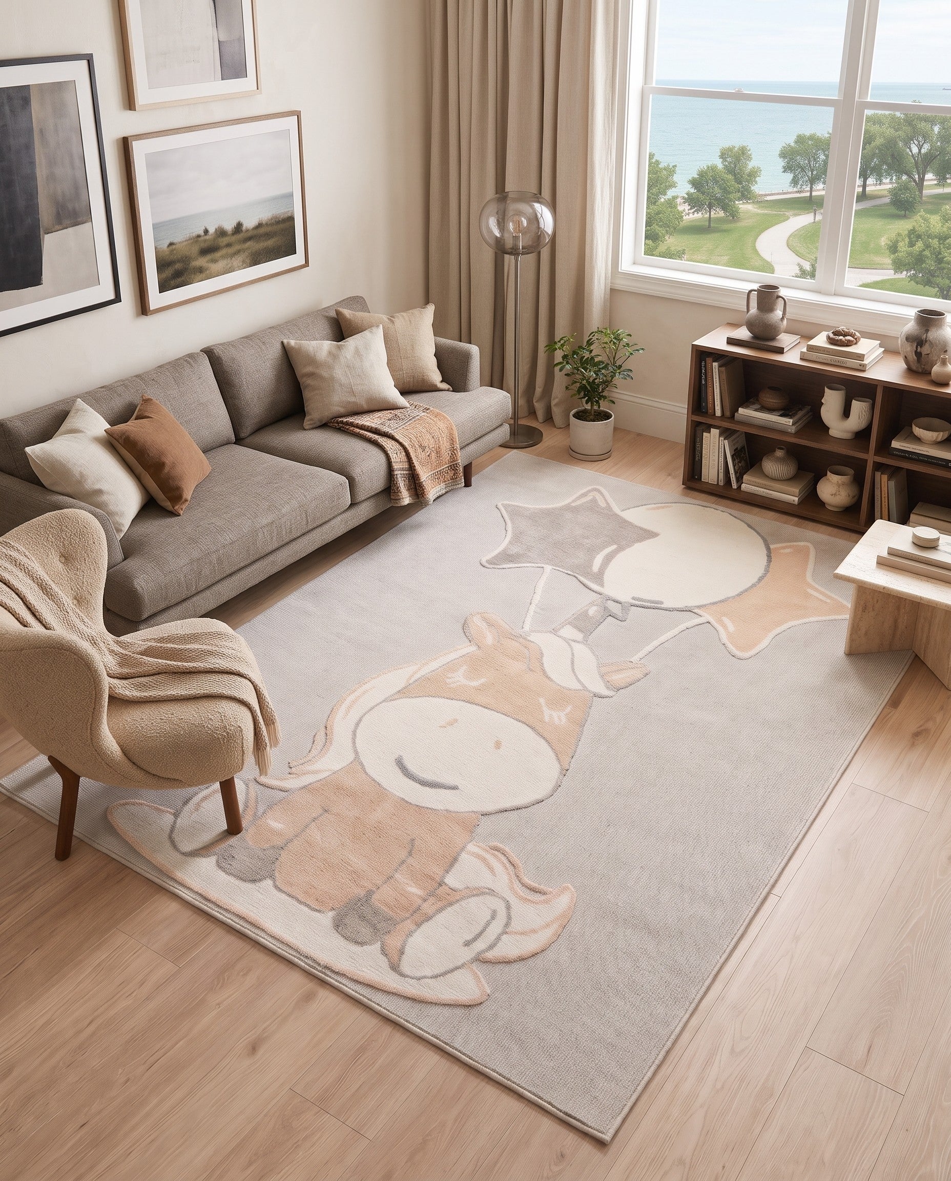 Peach Blossom Whimsy Kids Rug