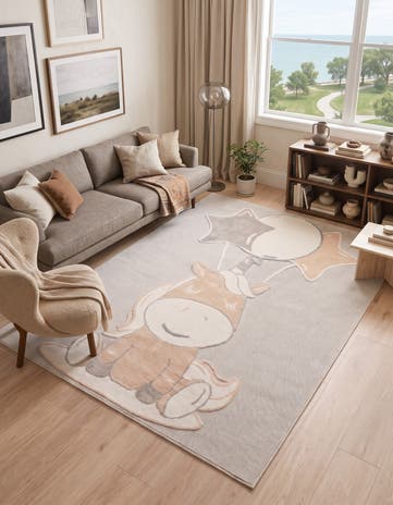 Peach Blossom Whimsy Kids Rug