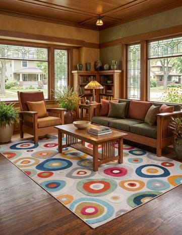 Multi Beige Easy-Clean Casablanca Indoor / Outdoor Rug