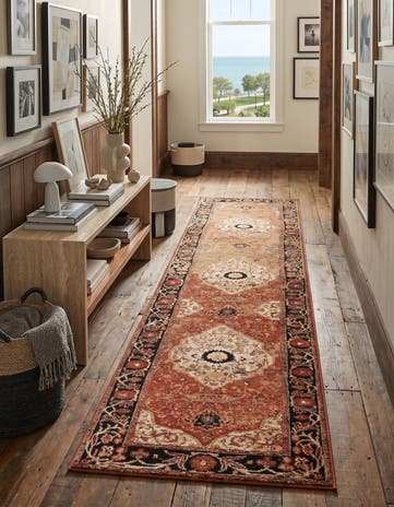 2' 7 x 12' Easy-Clean Traditional Indoor / Outdoor Runner Rug