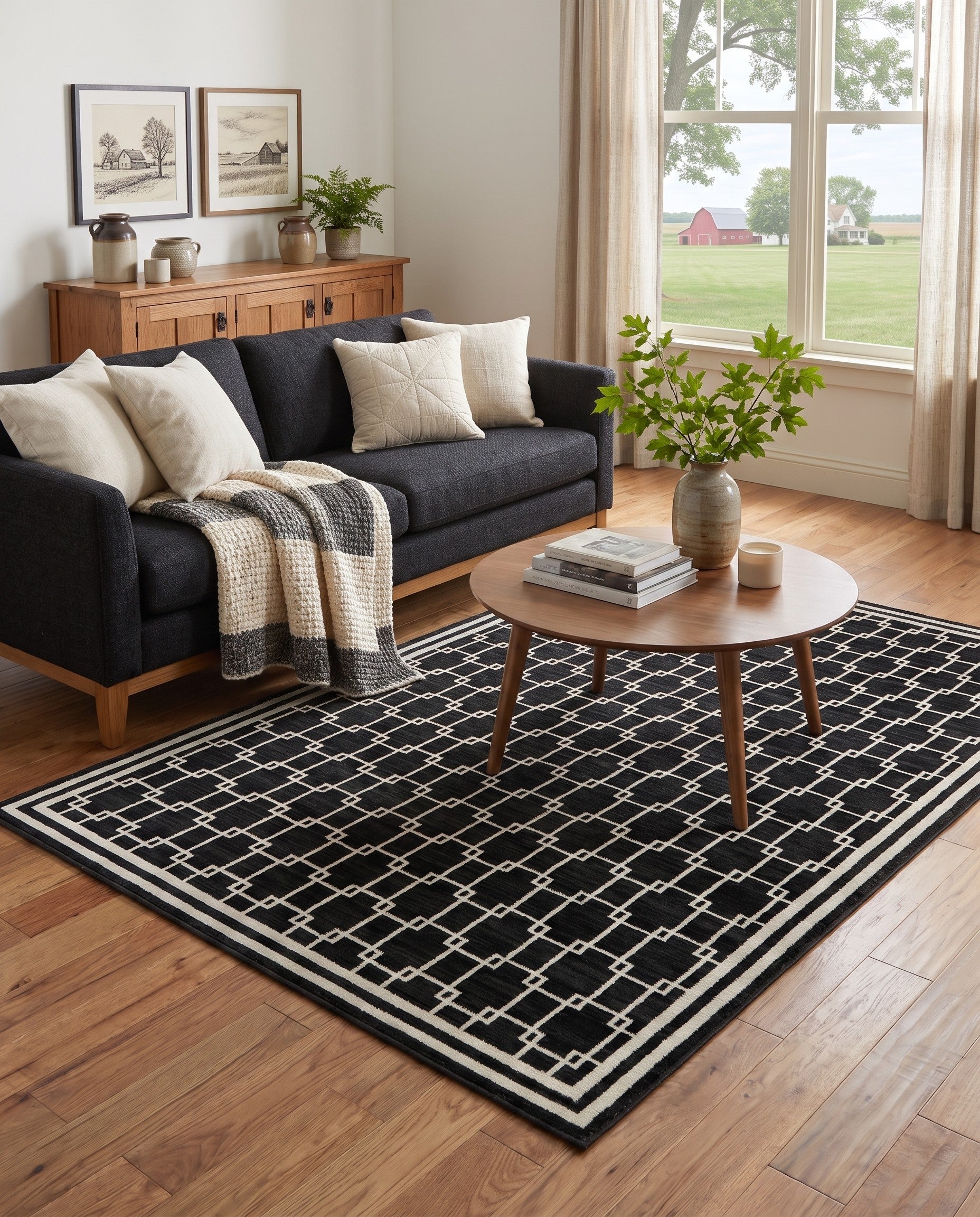 Jill Zarin Black Metropolitan Uptown Rug