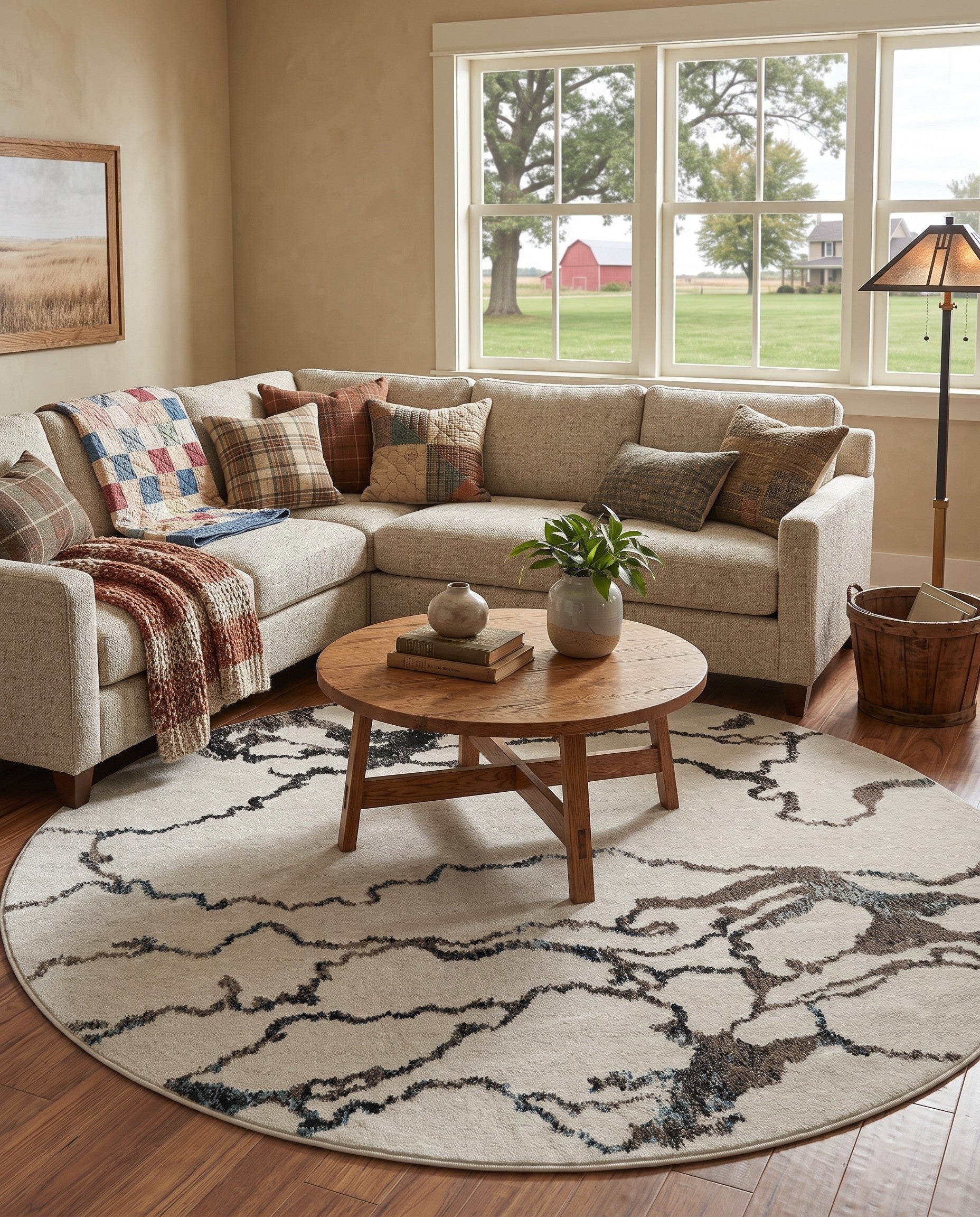 Ivory Madeline Round Rug