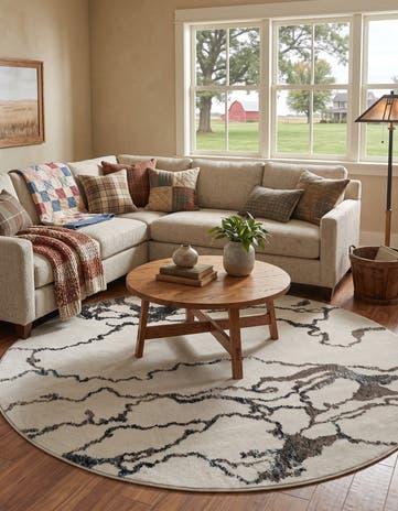 Ivory Madeline Round Rug