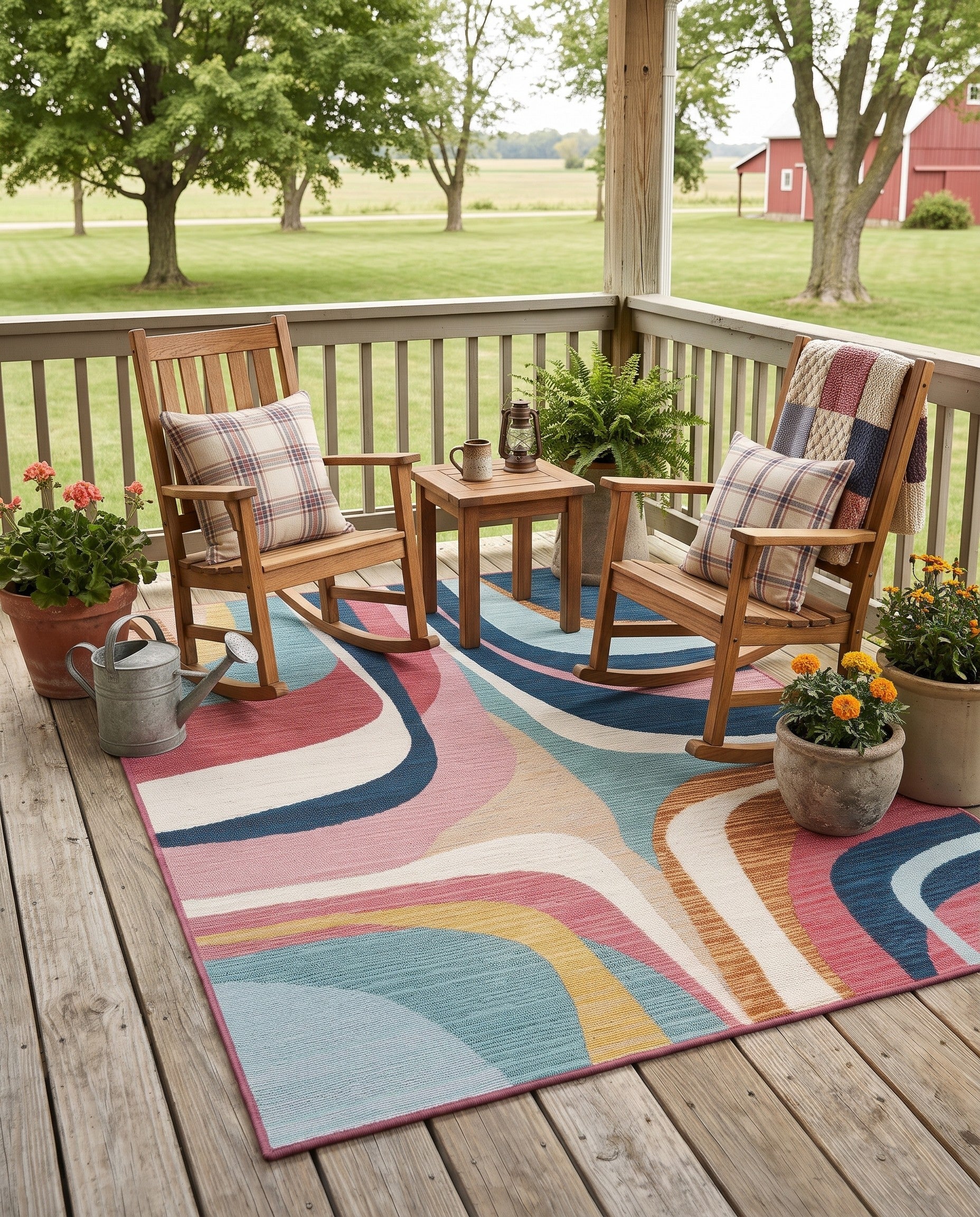 Easy-Clean Modern Indoor / Outdoor Rug