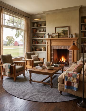 Earl Gray Hand Woven Jill Zarin English Manor Wool Round Rug