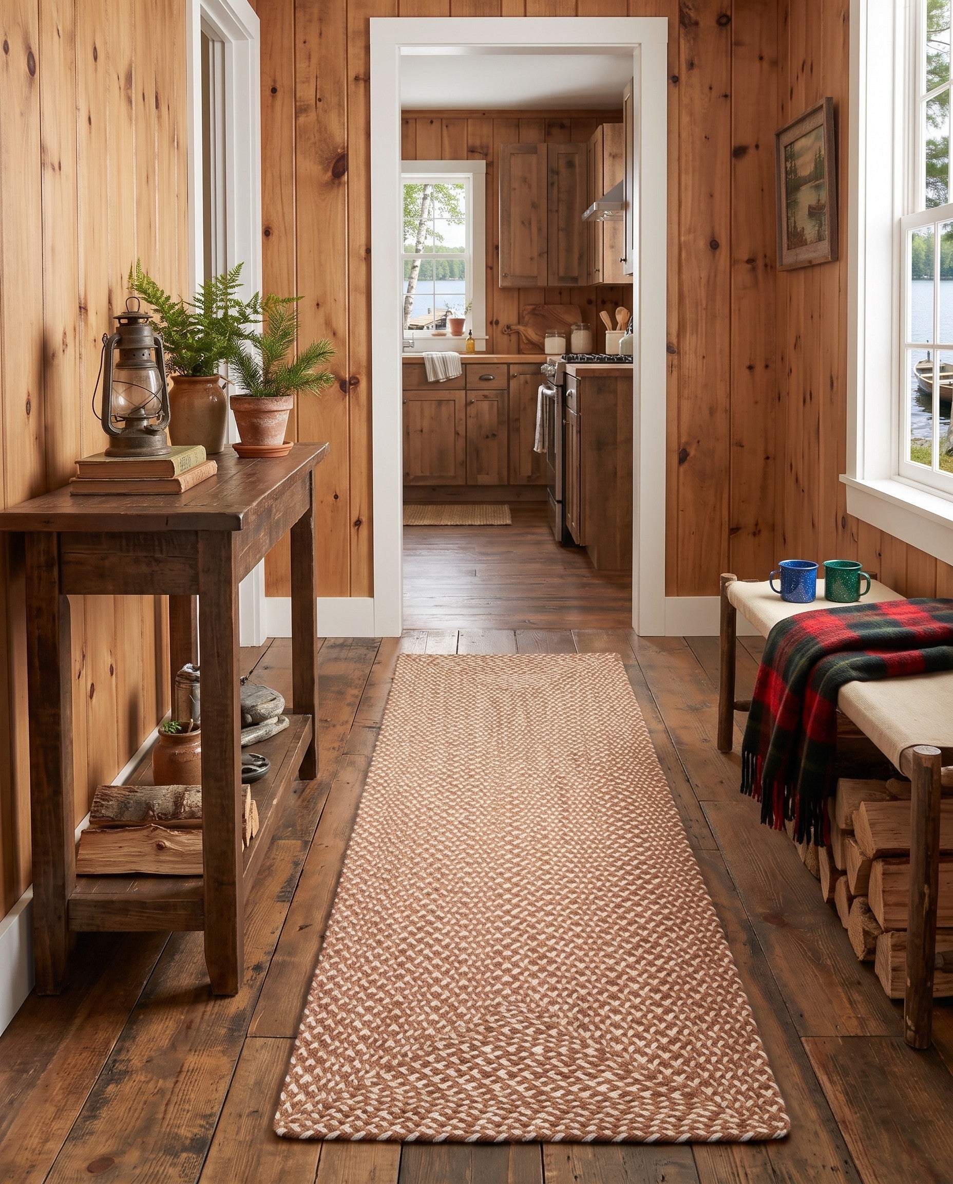 2' x 6' 1 Handmade Tweed Braided Jute Runner Rug