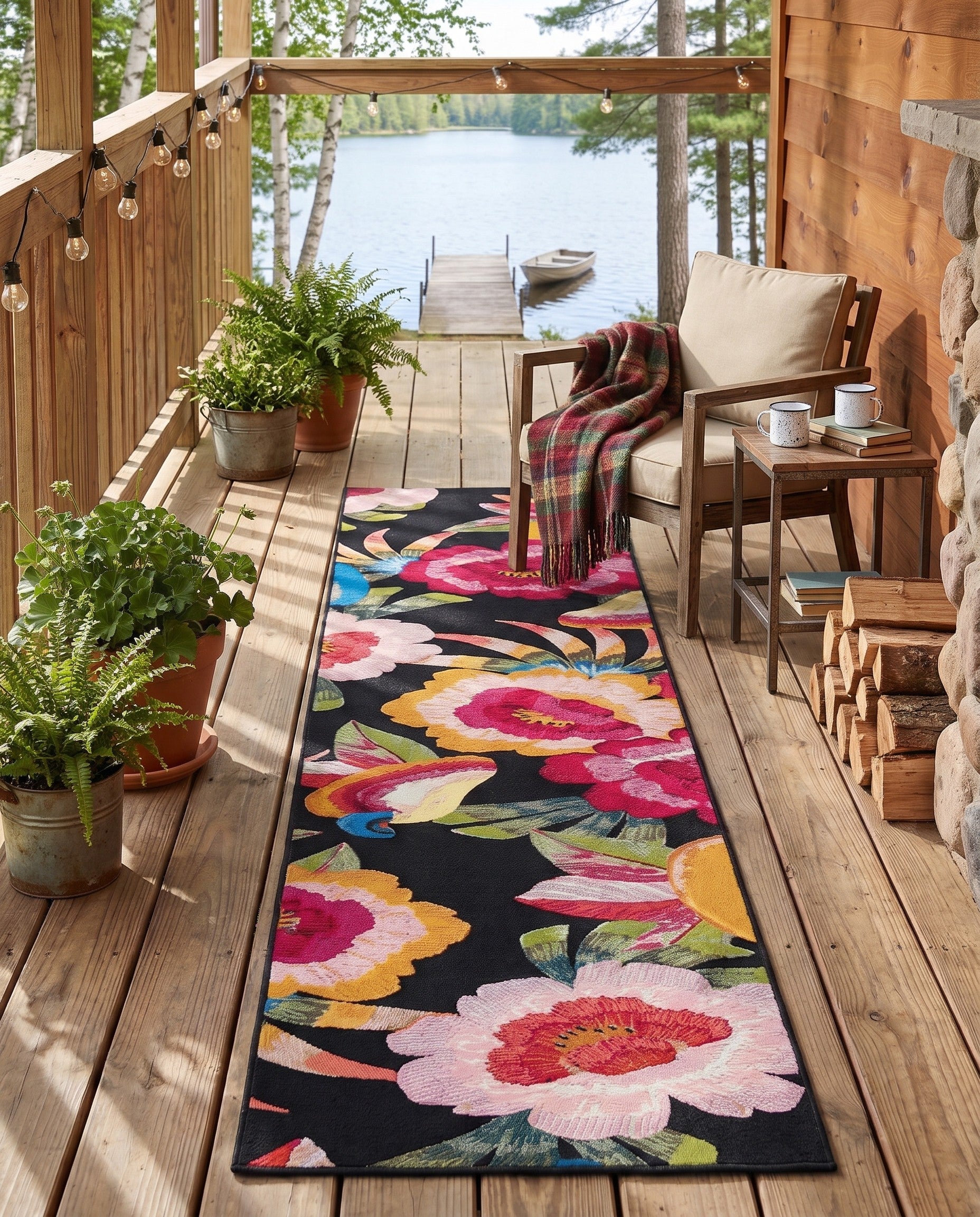 2' 7 x 12' Easy-Clean Botanical Indoor / Outdoor Runner Rug