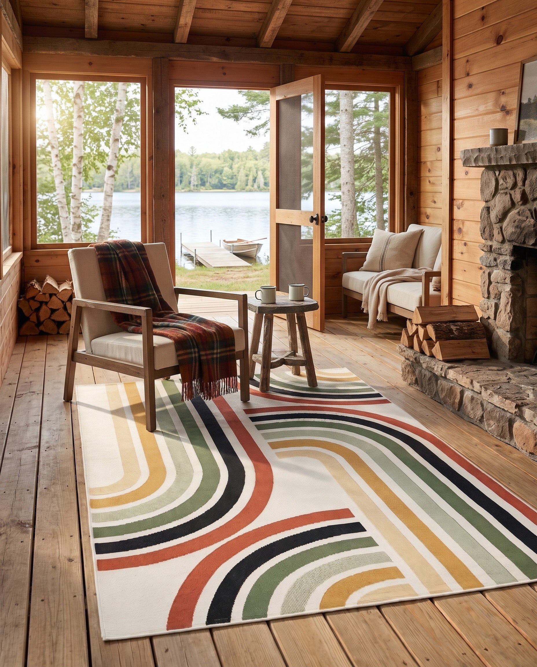 Easy-Clean Modern Indoor / Outdoor Rug