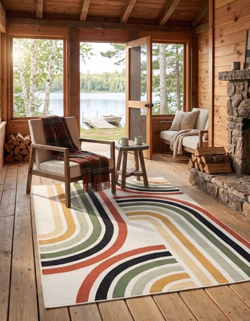 Easy-Clean Modern Indoor / Outdoor Rug