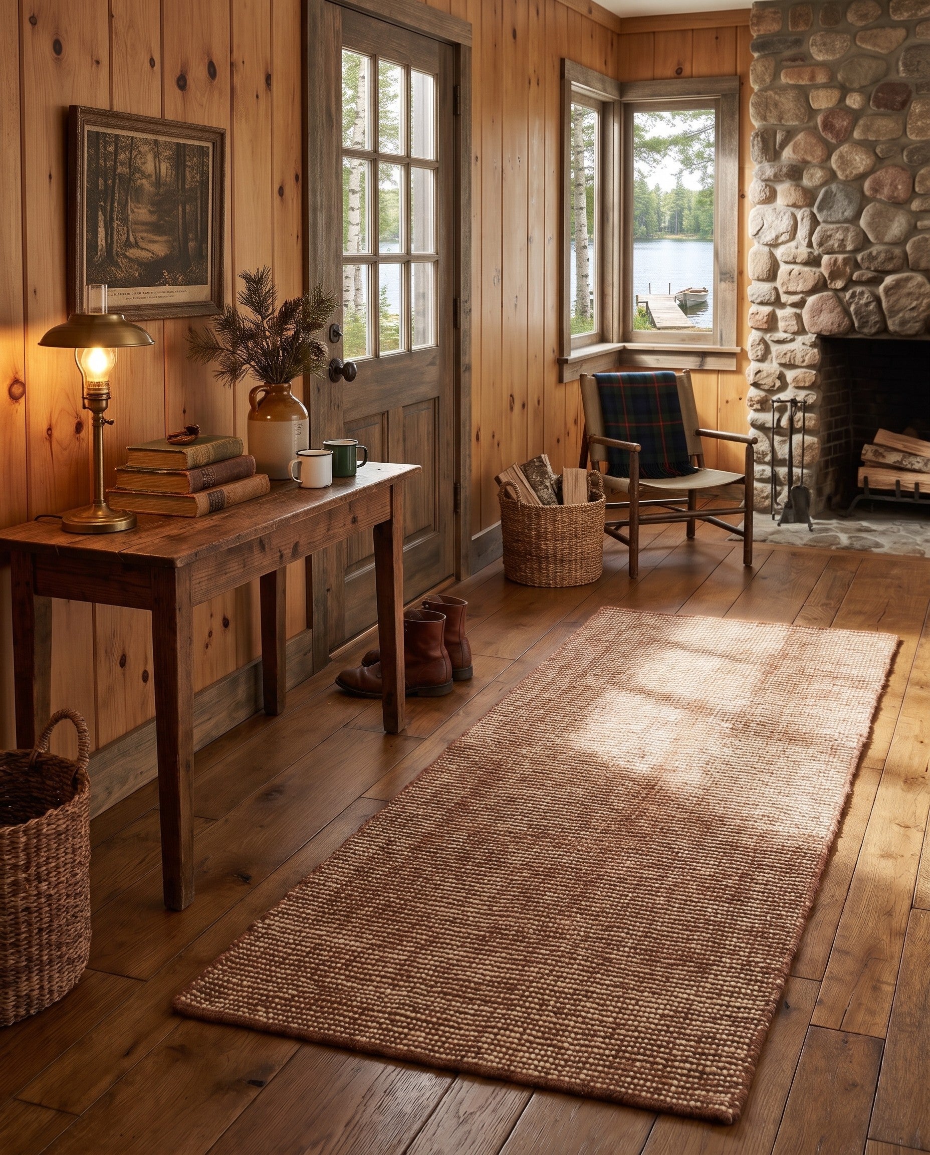 Cocoa Bean Brown Hand Woven Jill Zarin English Manor Wool Runner Rug
