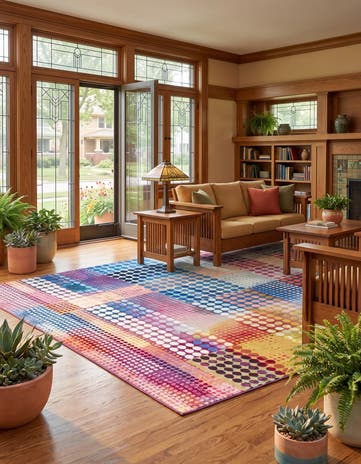 Easy-Clean Modern Indoor / Outdoor Rug