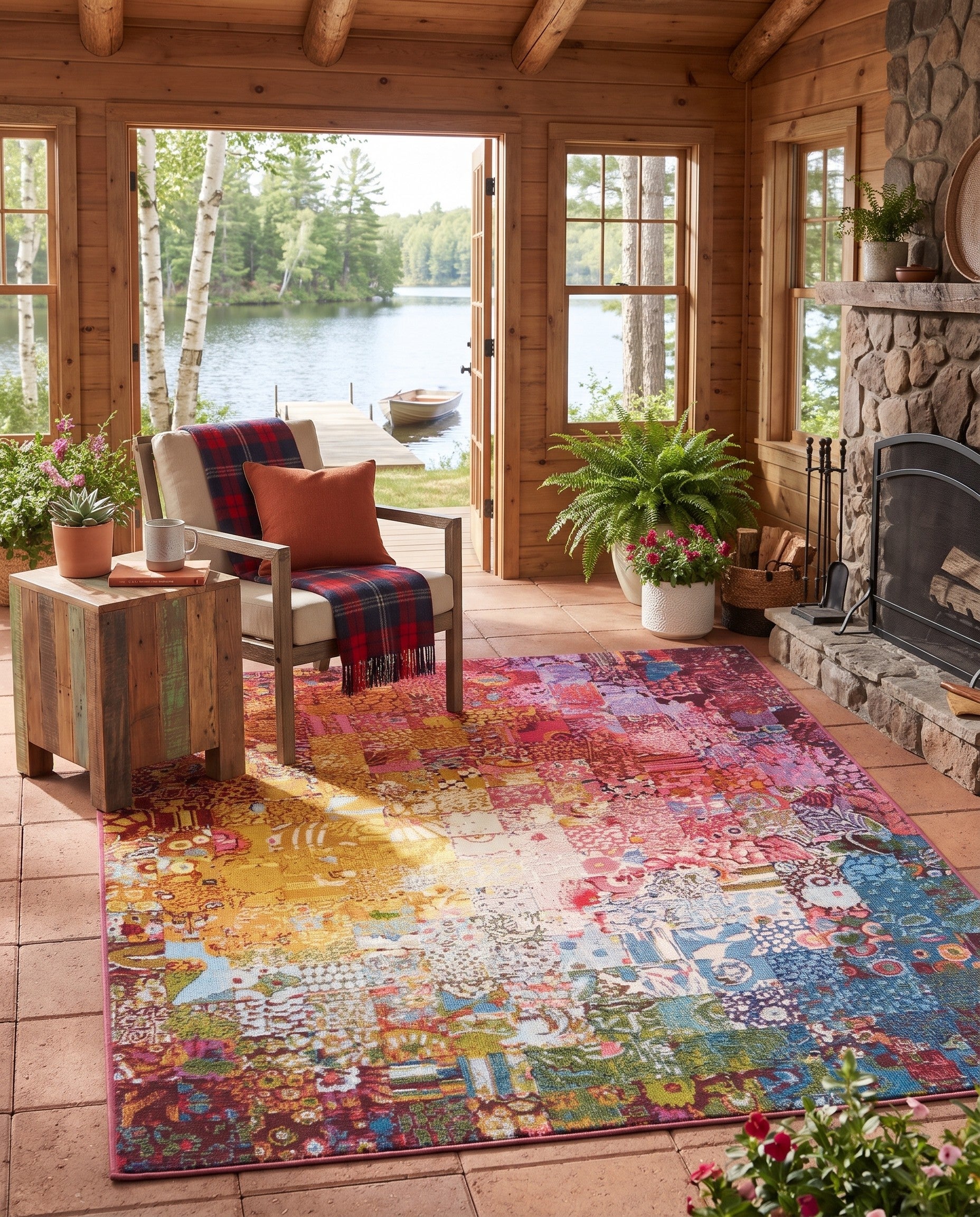 4' x 6' Easy-Clean Modern Indoor / Outdoor Rug