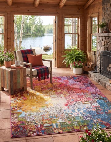4' x 6' Easy-Clean Modern Indoor / Outdoor Rug