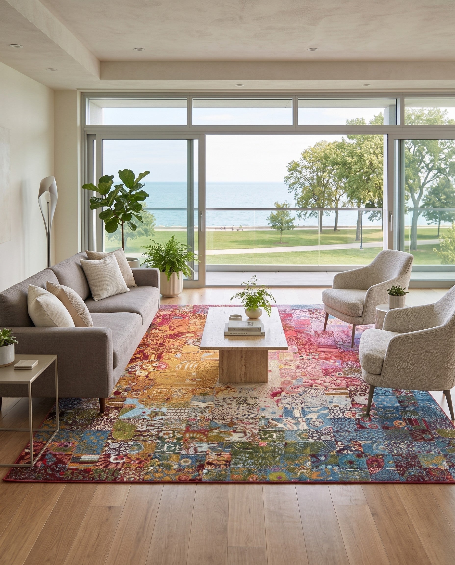 Easy-Clean Modern Indoor / Outdoor Rug