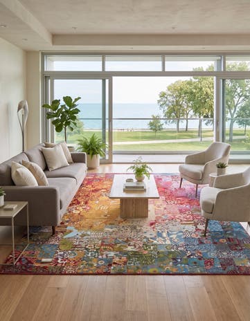 Easy-Clean Modern Indoor / Outdoor Rug