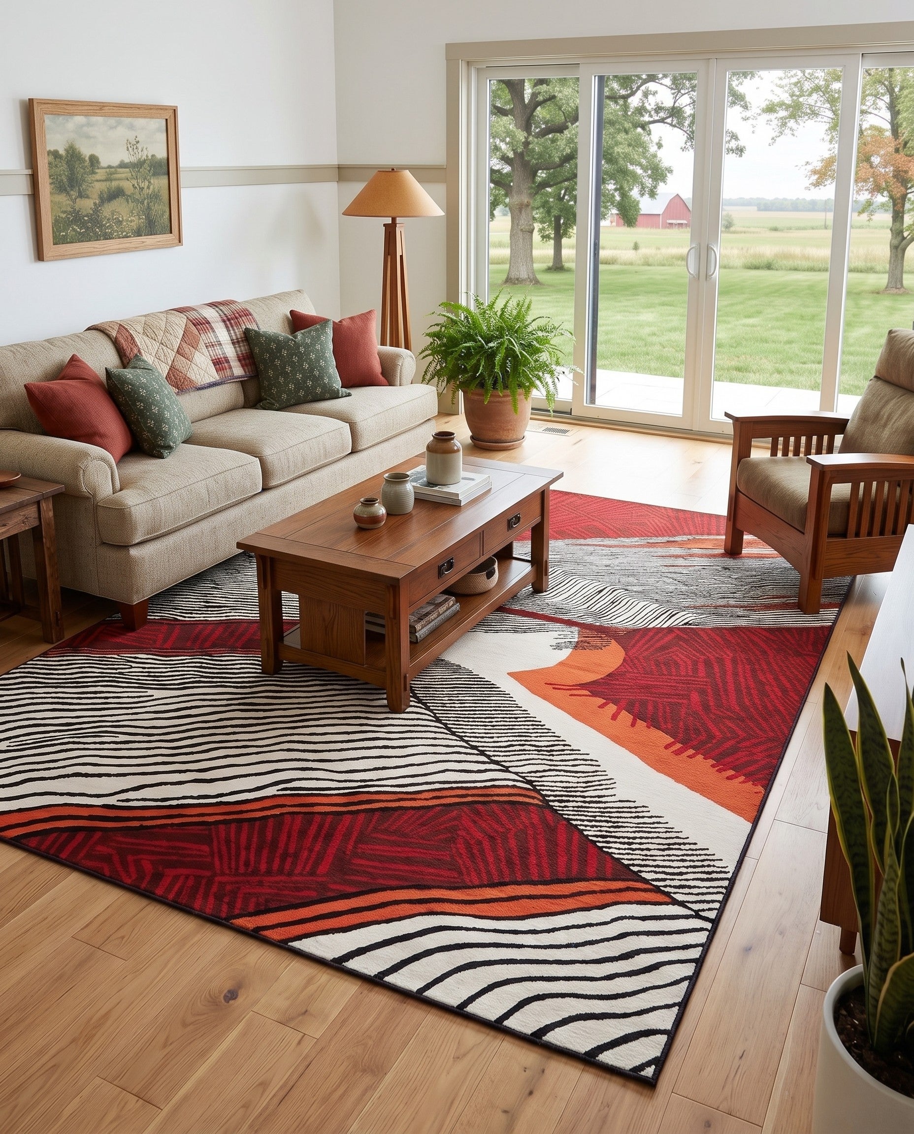 9' x 12' Easy-Clean Modern Indoor / Outdoor Rug