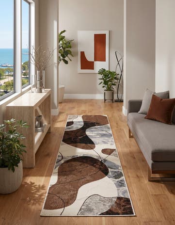 2' x 8' Easy-Clean Modern Indoor / Outdoor Runner Rug