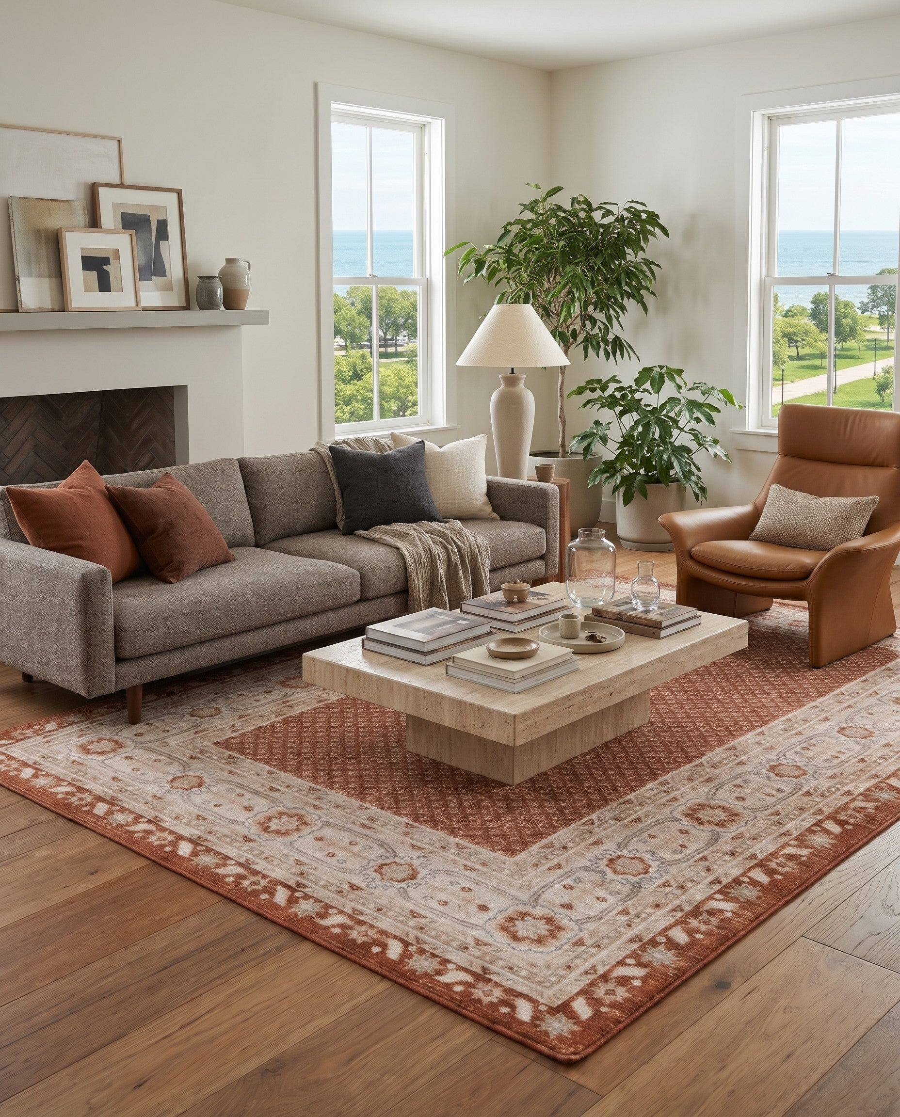 Rust Red Charlotte Rug