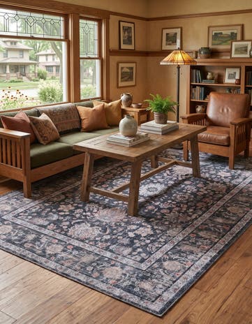 Ink Black Yara Rug