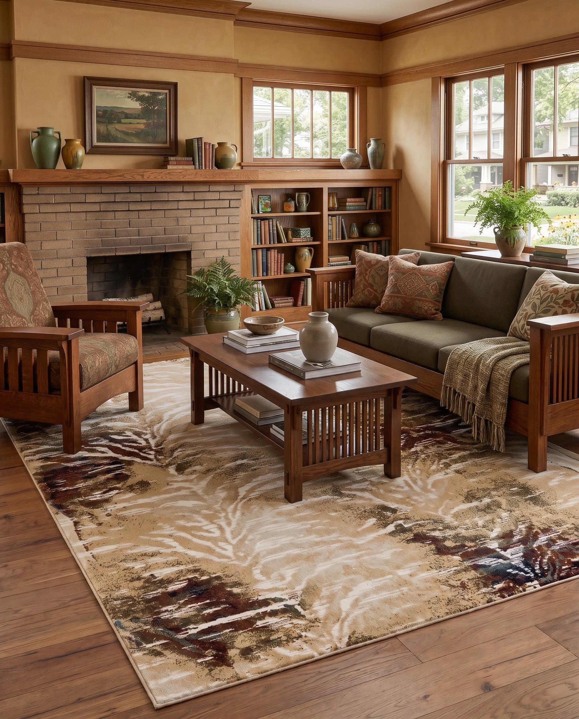 Beige Nain Design Rug
