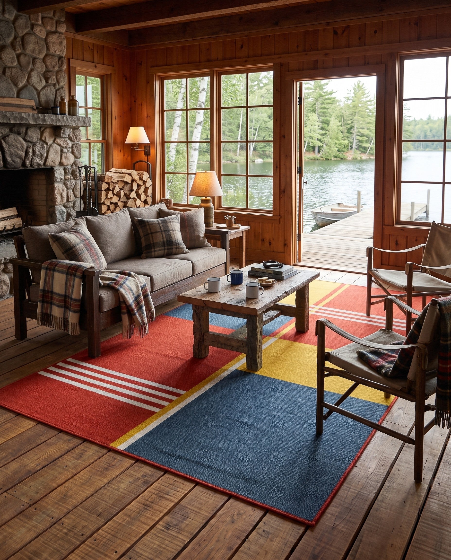6' x 9' Easy-Clean Modern Indoor / Outdoor Rug