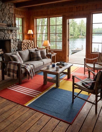 6' x 9' Easy-Clean Modern Indoor / Outdoor Rug