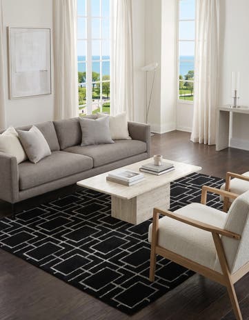 Black and Silver Marilyn Monroe™ Glam Deco Rug