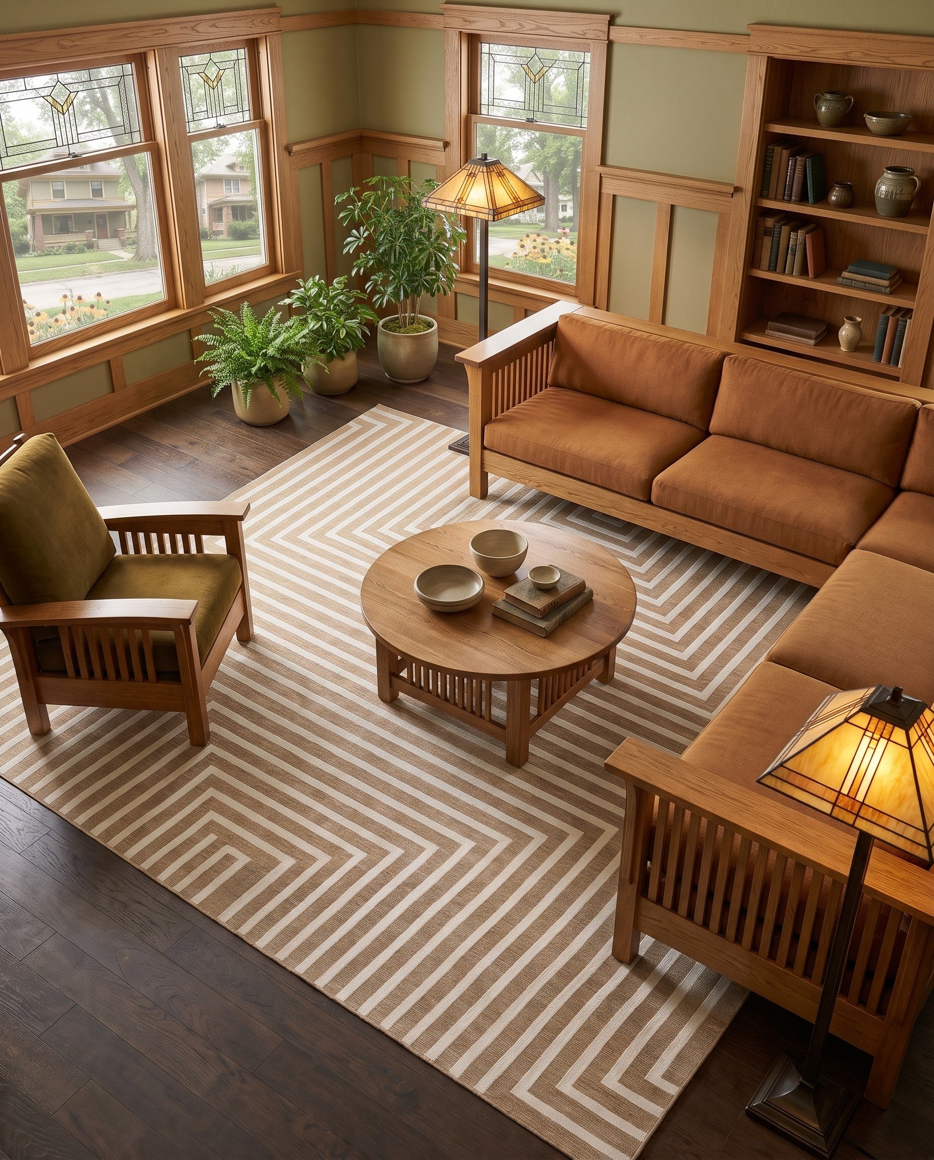 Taupe Easy-Clean Modern Indoor / Outdoor Square Rug