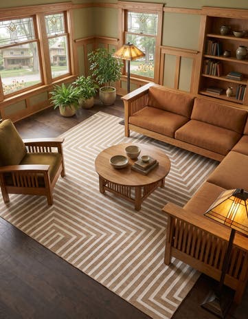 Taupe Easy-Clean Modern Indoor / Outdoor Square Rug