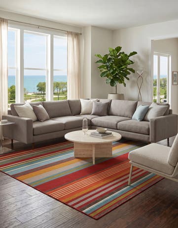 Easy-Clean Modern Indoor / Outdoor Square Rug