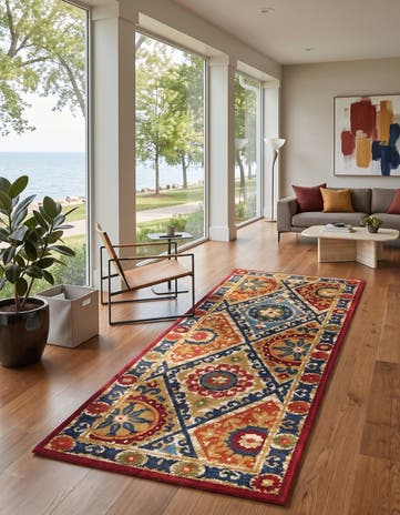 Easy-Clean Modern Indoor / Outdoor Runner Rug