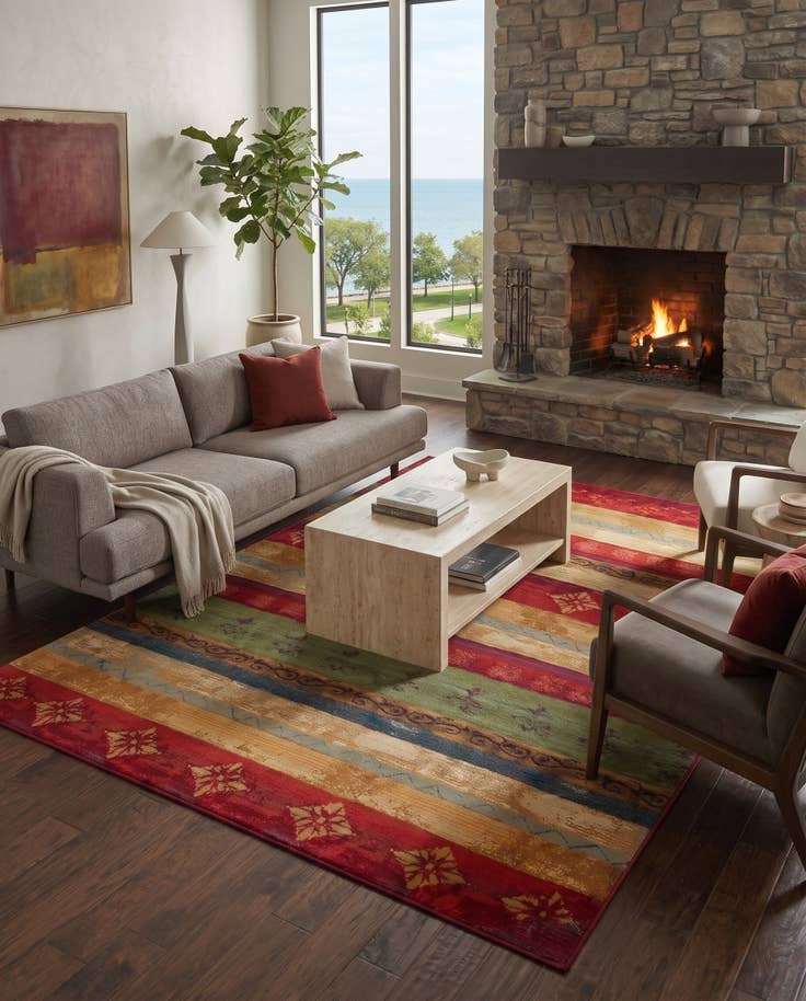 Detail image of 9' x 12' Easy-Clean Modern Indoor / Outdoor Rug