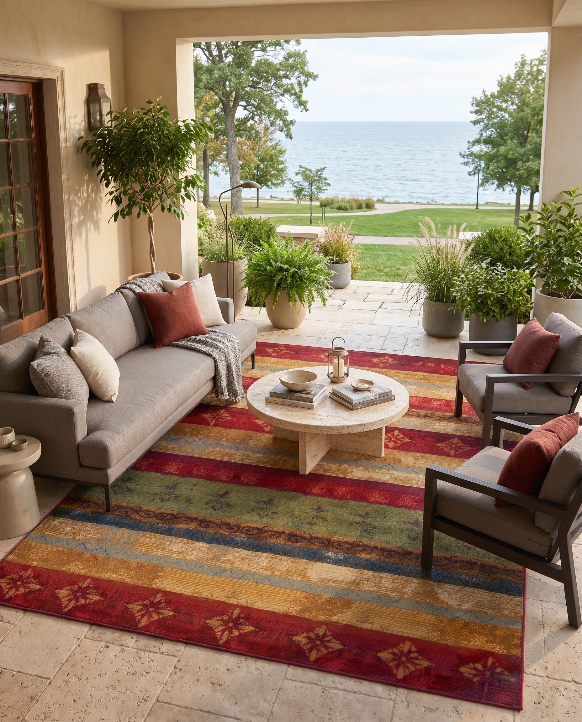9' x 12' Easy-Clean Modern Indoor / Outdoor Rug