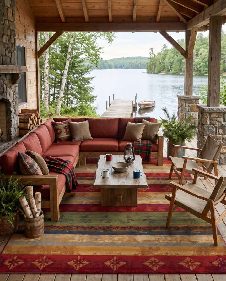 9' x 12' Easy-Clean Modern Indoor / Outdoor Rug