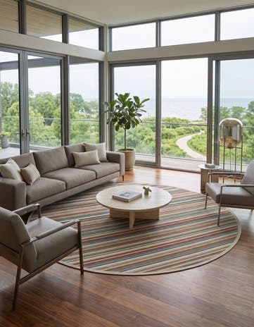Easy-Clean Baja Indoor / Outdoor Round Rug