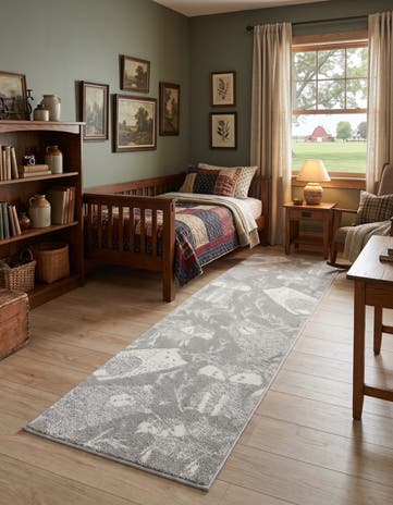 Gray Whimsy Kids Runner Rug