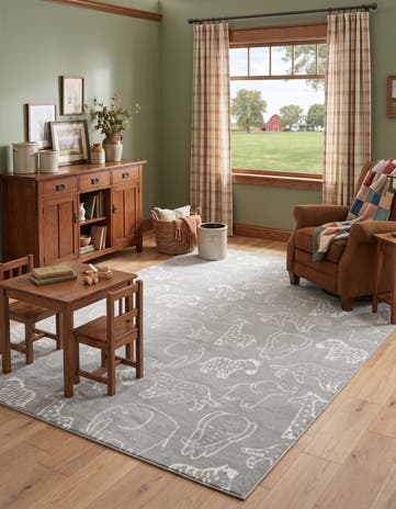 Gray Whimsy Kids Rug