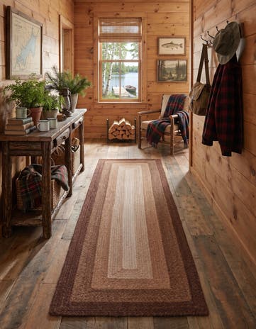 Brown Handmade Hand Braided Wool Runner Rug