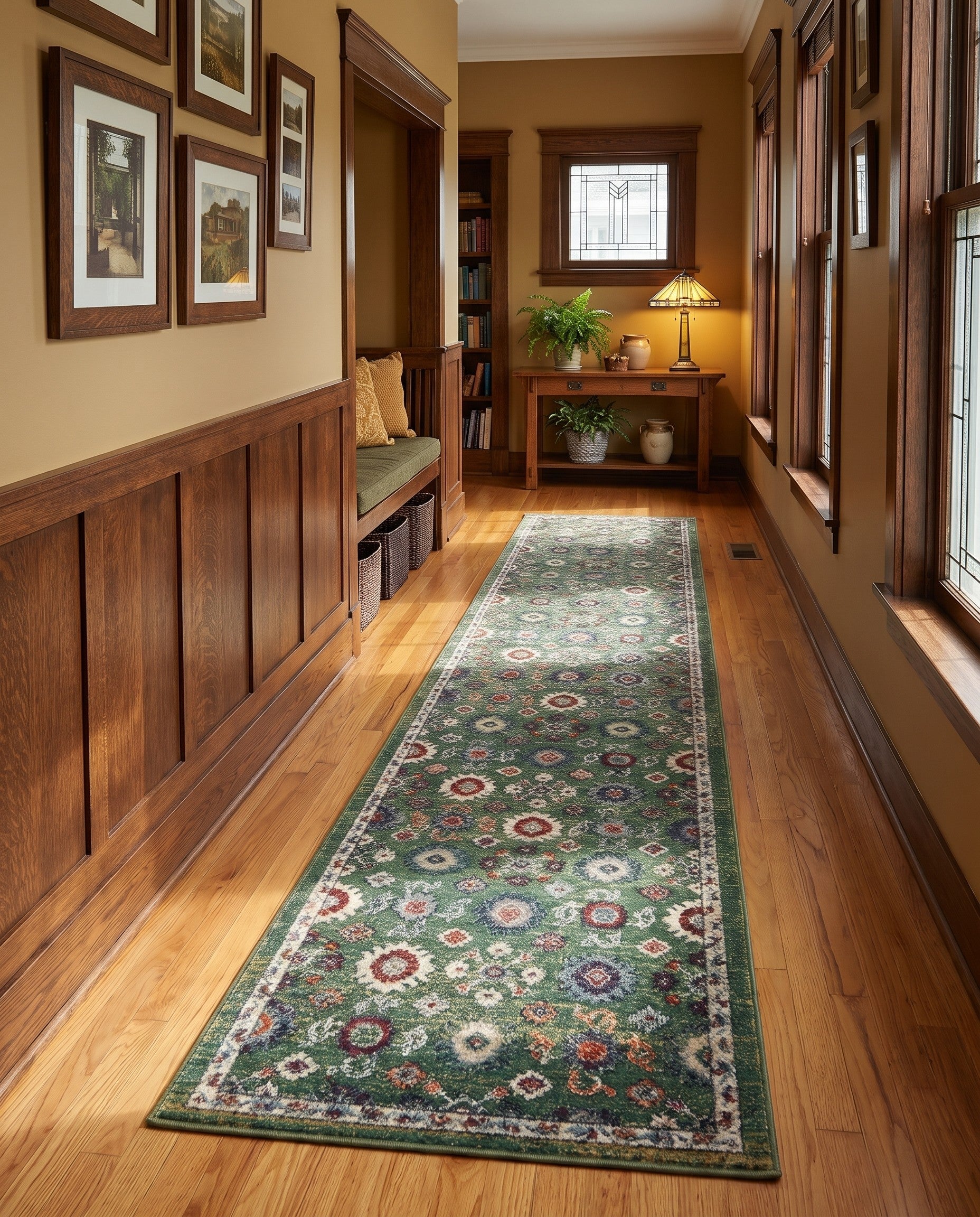 Fern Green Isabella Runner Rug